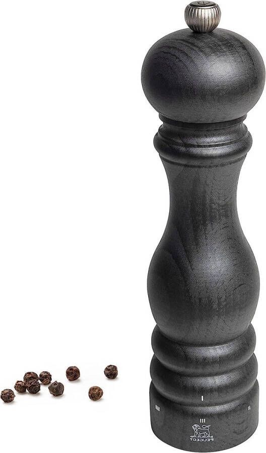 Peper en Zoutmolen Pepermolen 22 cm 6 vooraf ingestelde moesinstellingen PEFC-gelabeld hout Gemaakt in Frankrijk Grafietkleurig