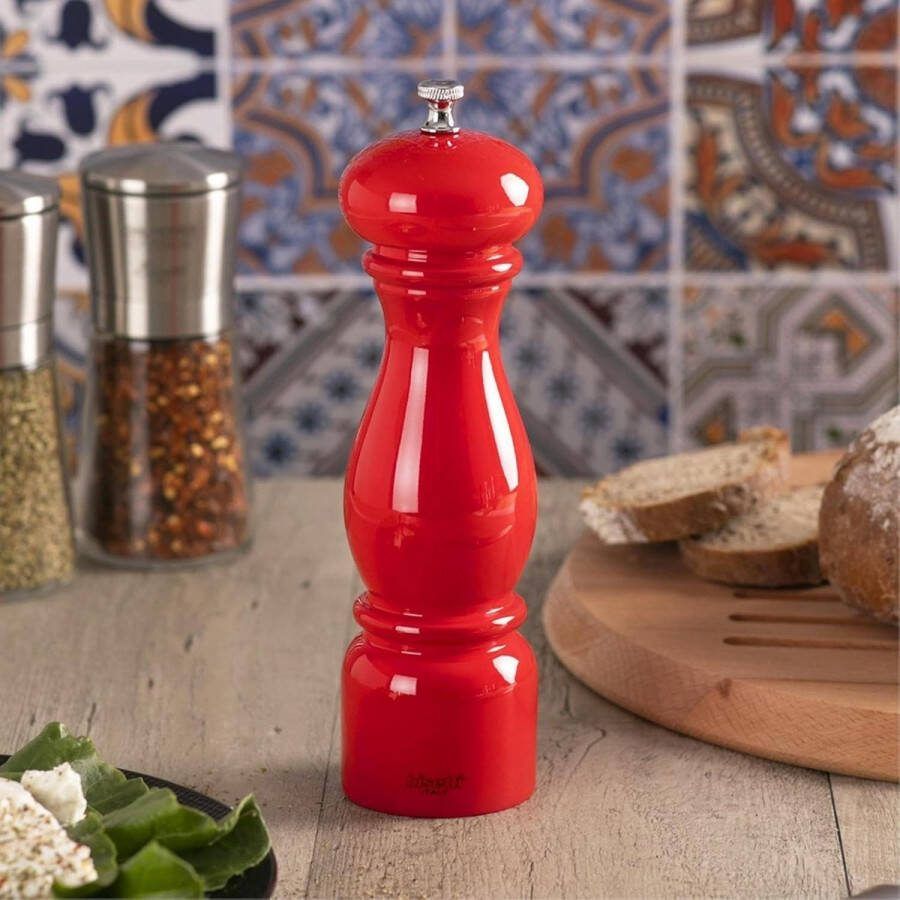 Pepermolen metaal Florence rood gelakt hout één maat Artikelcode 62505