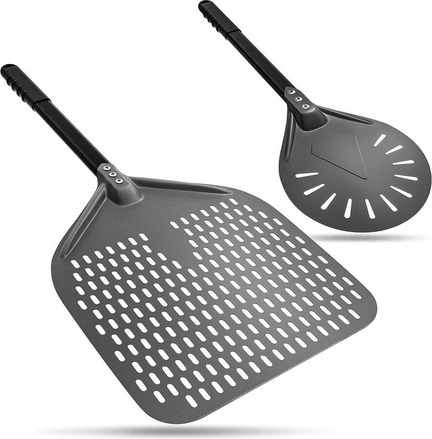 Perforated Pizza Shovel 12 Inch Hard Anodized Aluminum Round 8 Inch Pizza Spatula