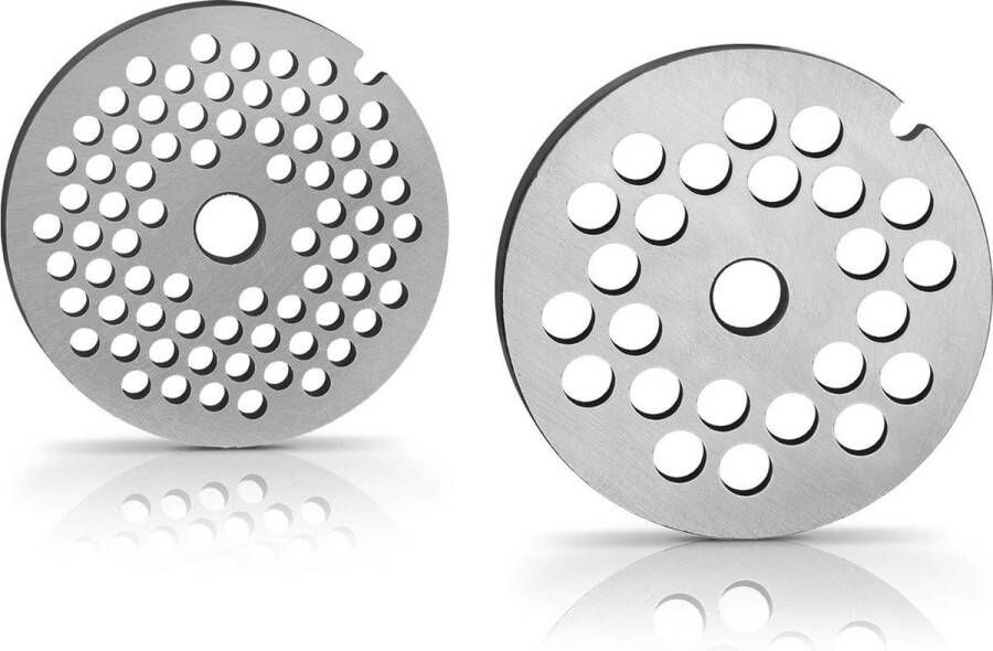 Perforatieschijven MUZ45LS voor vleesmolen 3 mm 6 mm roestvrij staal vaatwasmachinebestendig MUM4 Serie 2 en 4 zilver