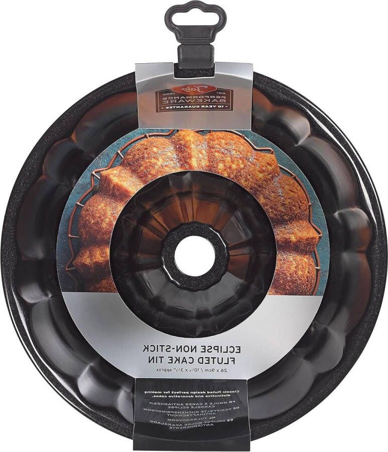Performance cakevorm 26 x 9 cm professionele gauge koolstofstaal met eclipse premium coating antiaanbaklaag voor snelle release ideaal voor decoratieve cakes