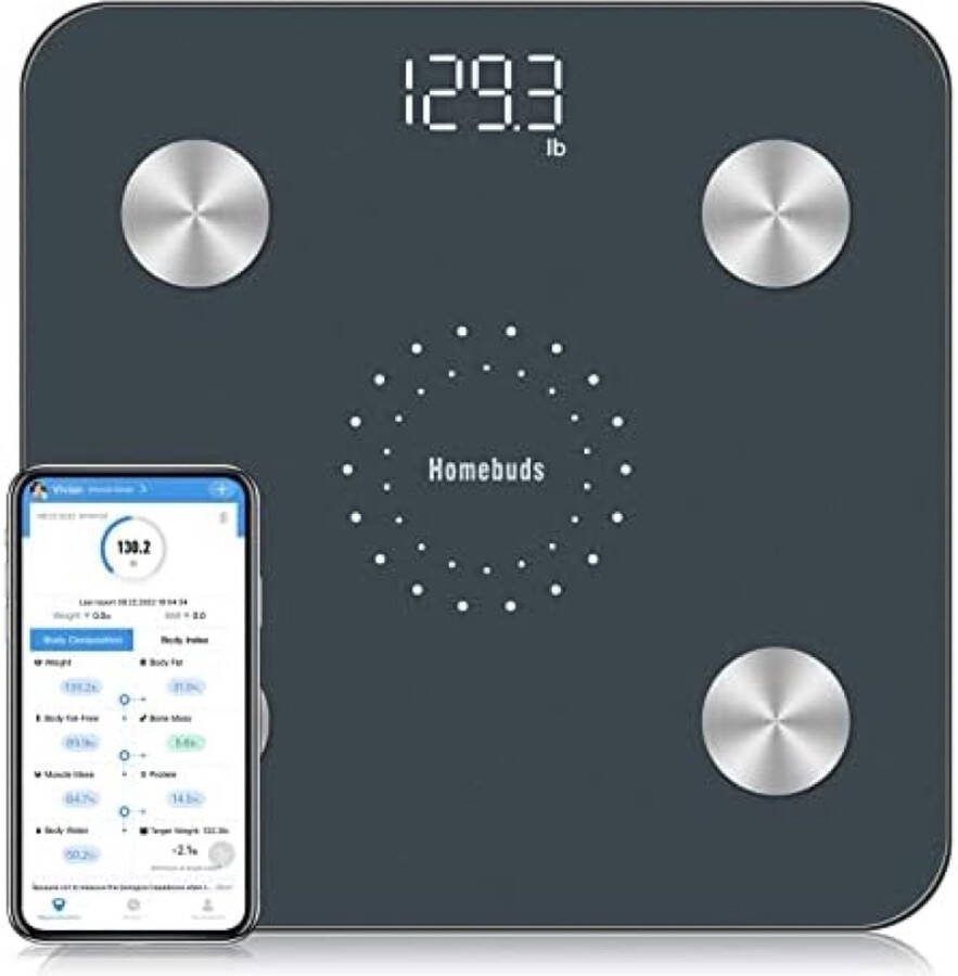 Personenweegschaal met lichaamsvet digitale weegschaal Bluetooth
