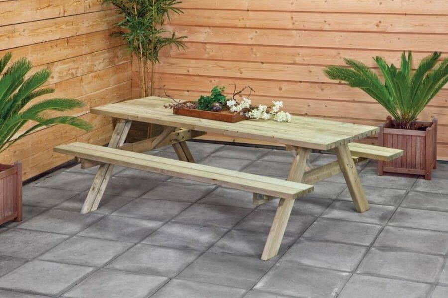 Tuindeco Picknicktafel Excellent 220 x 155 cm Vuren Bruin