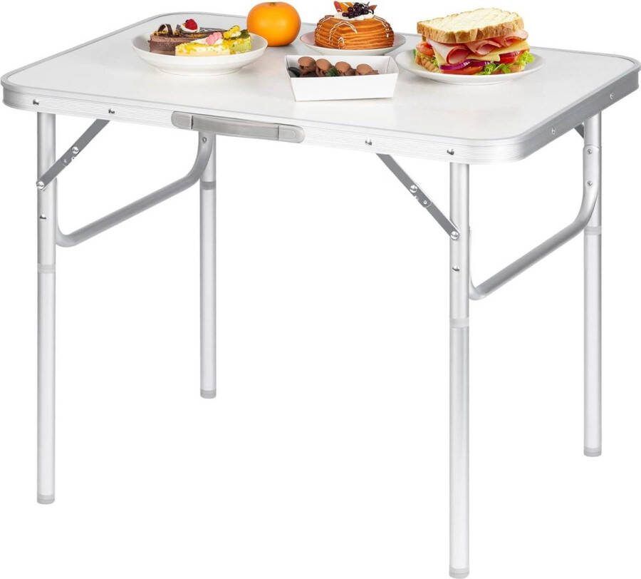 Picknicktafel Wandeltafel inklapbaar in aluminium en MDF Balkontafel hoogte verstelbaar WOLTU Garden table