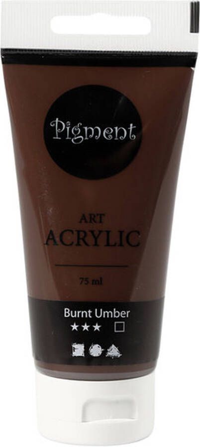 Pigment Art acrylverf burnt umber dekkend 75 ml 1 fles