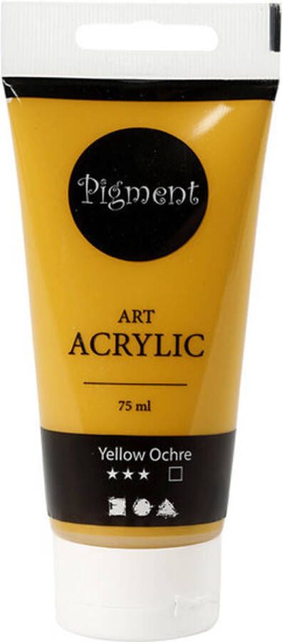 Pigment Art acrylverf yellow ochre dekkend 75 ml 1 fles