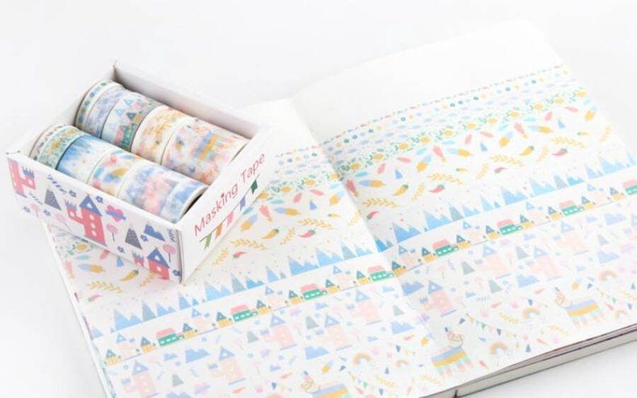 Merkloos Sans marque Pinata Party Washi Tape | Verschillende Washi Tapes | Pinata | Piñata | Party | Feestje | Chilli Pepers | Veren | Limoen | Graan | Huisjes | Huizen | Regenboog | Feest Hoedjes | Bloemetjes | Bergen | Bullet Journal | Journalling | Journal
