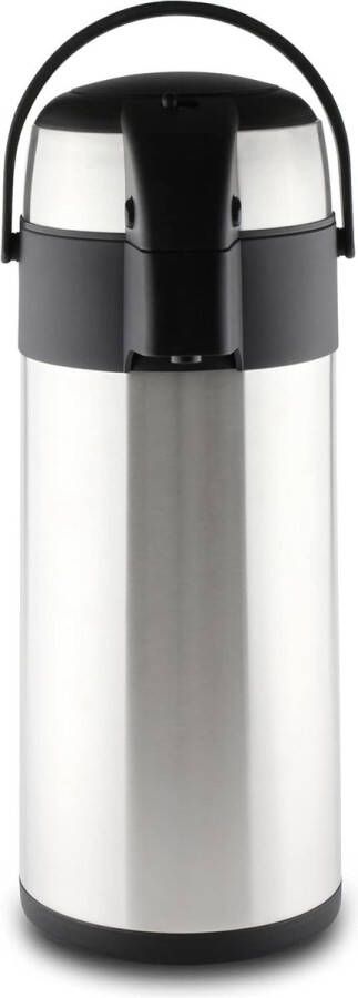 Pioneer Airpot geïsoleerde pompkan roestvrij stalen drankdispenser dubbelwandig met handvat tot 8 uur warm en 12 uur koel thee koffie water glühwein 4 l 18 10 Argent 4