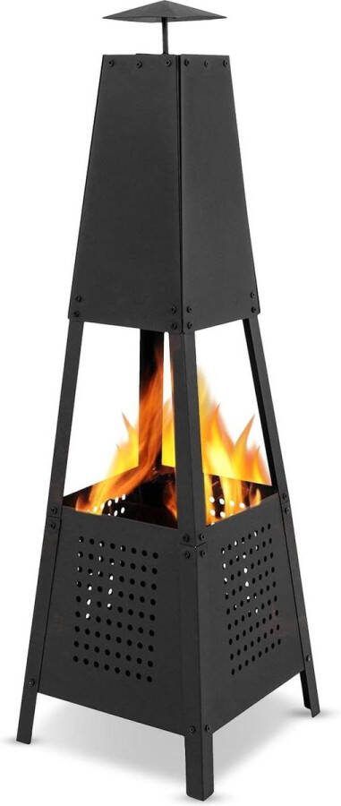 Piramide tuinhaard om te ontspannen weerbestendige open haard voor terras buitenhaard voor tuin & camping 35 x 100 cm