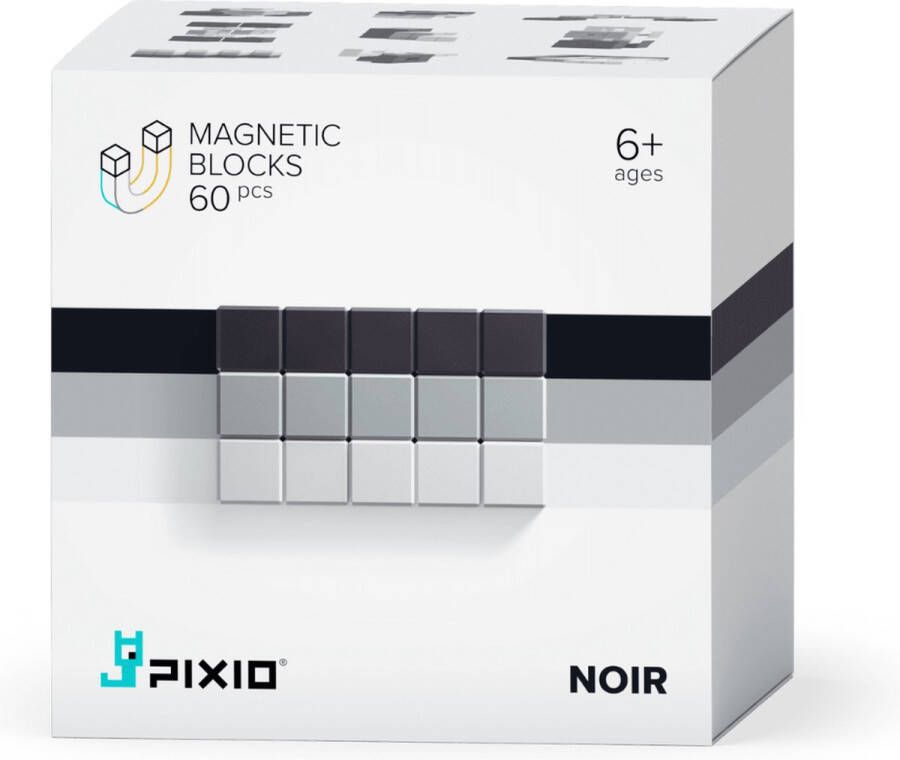 Pixio Magnetic Blocks Abstract Series Pixio-Noir 3 kleuren 60 blokken