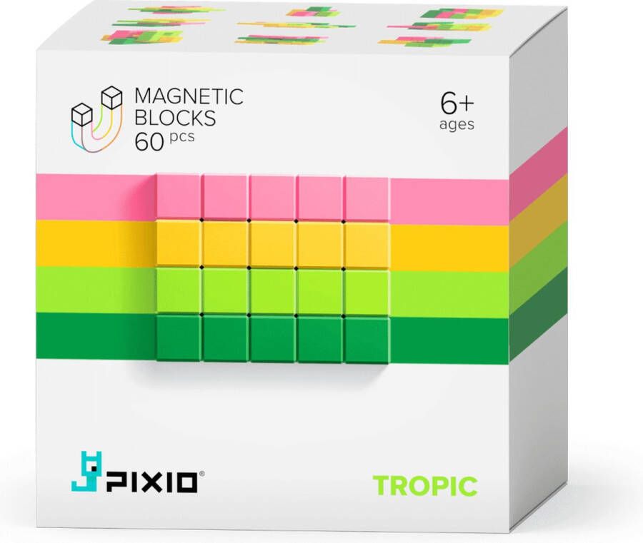 Pixio Magnetic Blocks Abstract Series Pixio-Tropic 4 kleuren 60 blokken