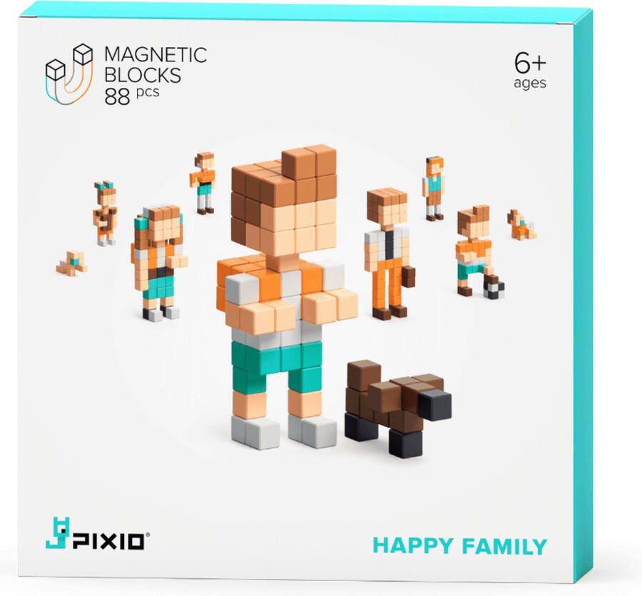 Pixio Magnetic Blocks Story Series Happy Family 7 kleuren 88 blokken