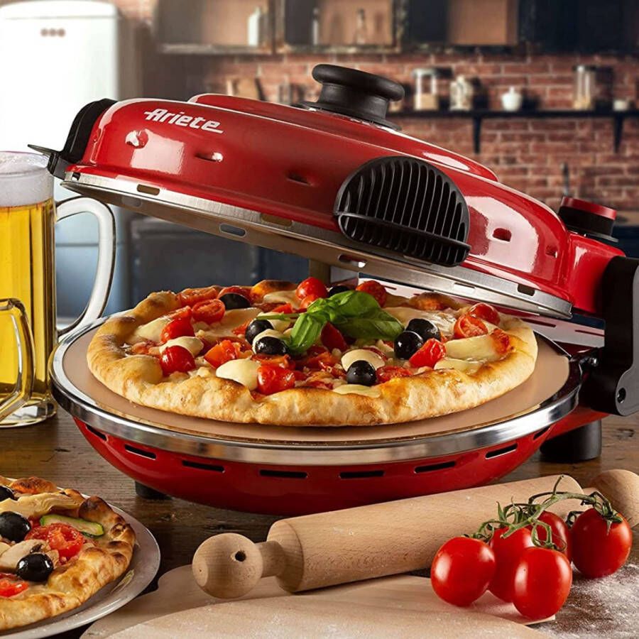 Pizza Oven Klein Pizza in 4 Minuten Pizzaoven 400 Graden Bakken in 4 inch Rood 919 34 x 30 x 19 cm; 3 94 kg