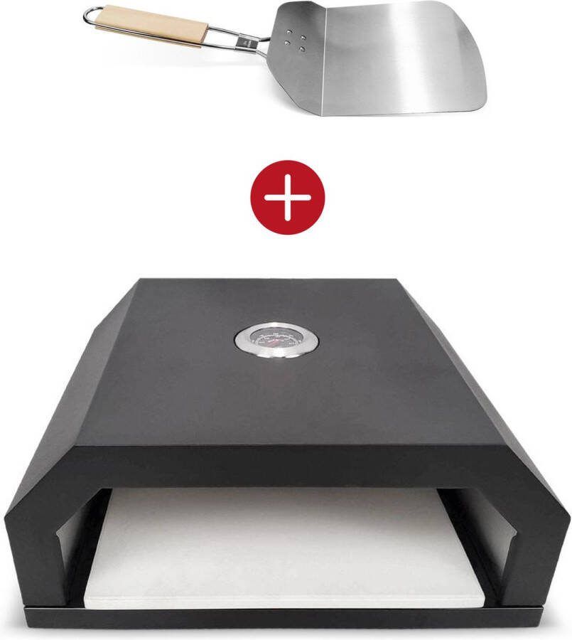 Pizza Oven Pizza Steenoven Pizza Oven Barbecue Speciaal Voor Op de Barbecue Incl. Pizzaschep En Thermometer Gemaakt Van Staal en Steen