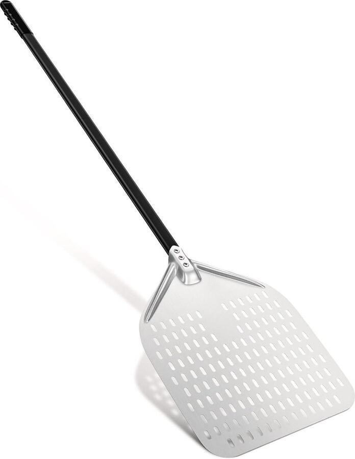 Pizza Peel 12 inch Geperforeerd Geanodiseerd Aluminium Pizzapdel Met Lange Steel Pizzaschep Voor Oven Groot pizza peel