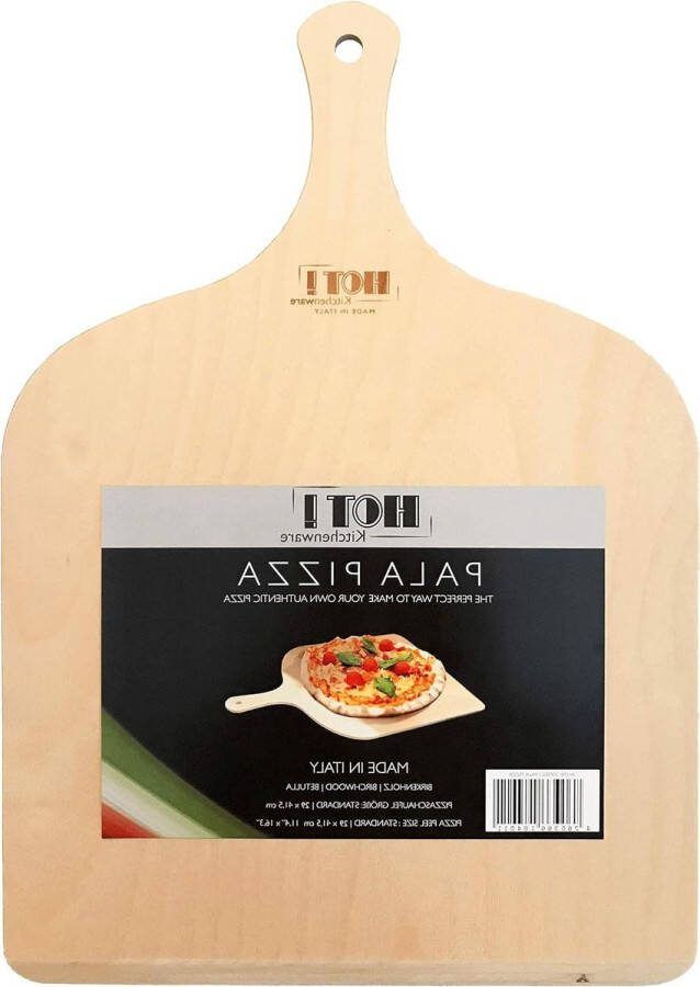 Pizza schop van berkenhout Gemaakt in Italië 29x415cm Pizzaschep