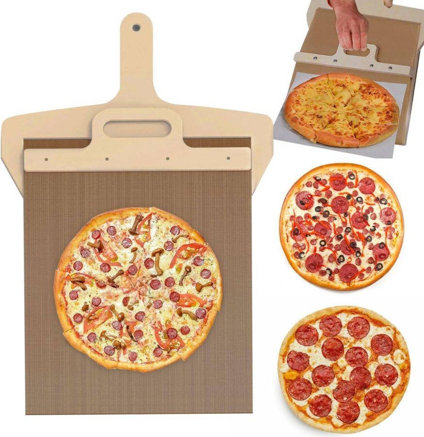 Pizza Schuif Anti-aanbaklaag met Handvat Perfecte Transfer Geschikt voor het Bakken van Pizza en Brood Pizzaschep