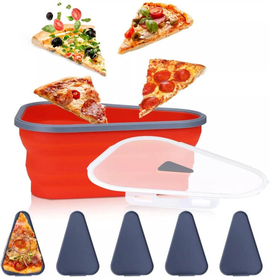 Pizza Vershoudbakje Speciaal Geschikt Voor Pizzapunten Magnetron & Vaatwasserbestendig Luchtdicht Geschikt Voor 5 Pizzapunten