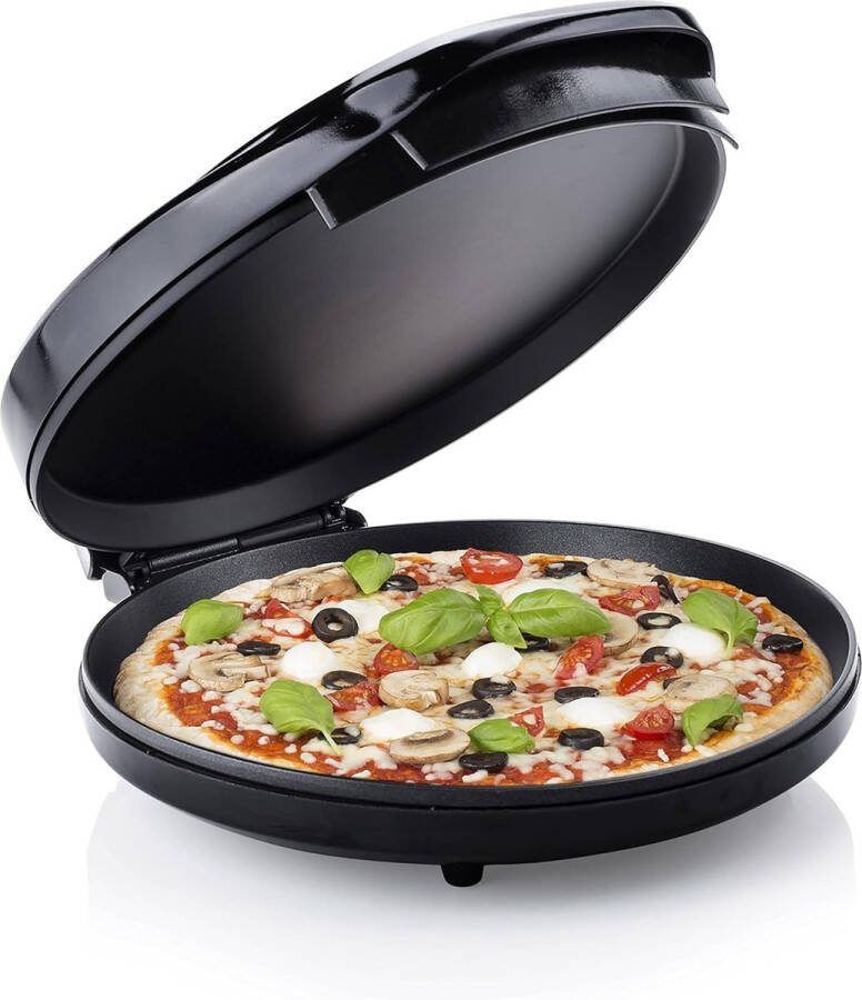Pizzaoven 30cm Regelbare Thermostaat & Anti Aanbaklaag & Snel Opgewarmd Pizza Oven 1450 Watt Zwart
