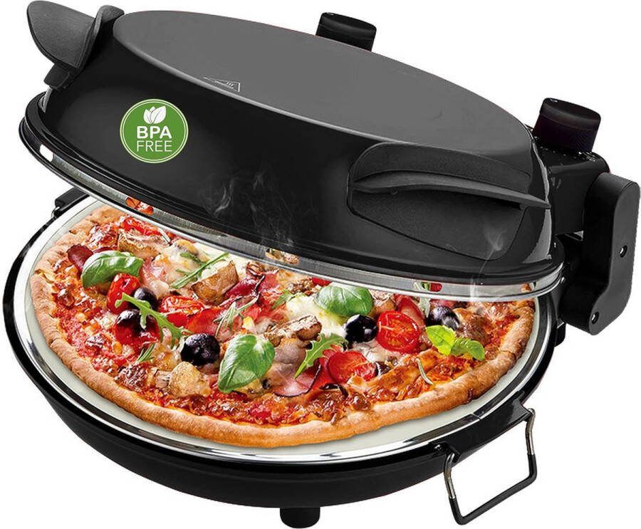 Pizzaoven Plaat Van Vuurvaste Steen Oven Met Roestvrije Pizzaschep Diameter Van 31.cm Bakt Snel Timer BPA Vrij