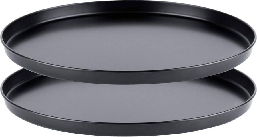 Pizzaplaten rond 28 cm set van 2 antiaanbaklaag bakplaat rond veelzijdig Made in Germany