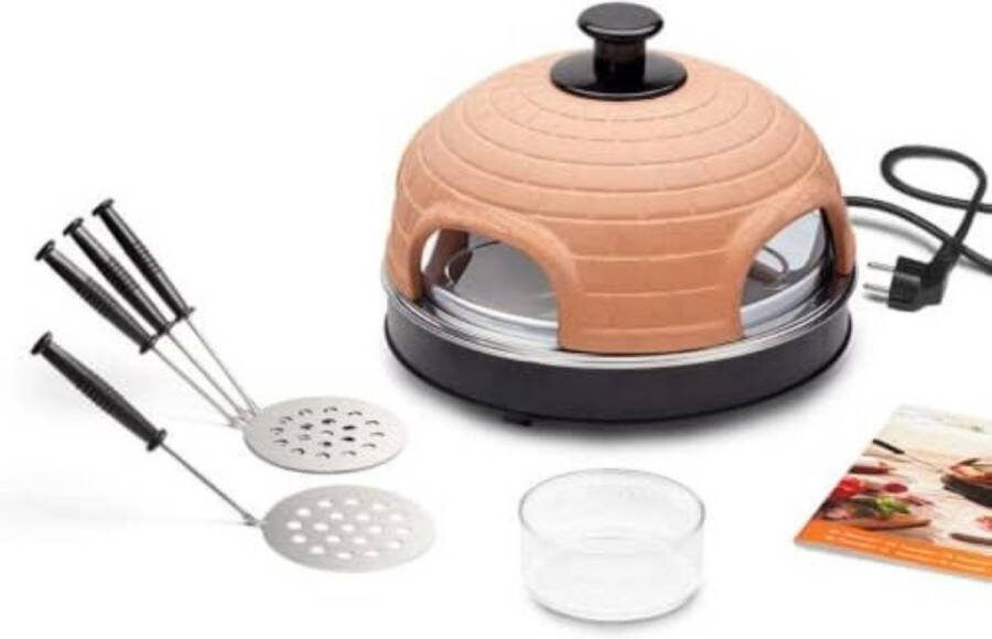 Pizzarette Pizarette 4 Personen Pizarette Gourmet Terracotta Oranje Zwart 22D x 35W x 35H cm