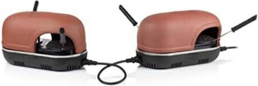 Pizzarette Pizarette 4 Personen Pizarette Gourmet Uitbreidbaar en koppelbaar Terracotta Dome 15D x 29B x 16 5H cm 1060w 6 33kg