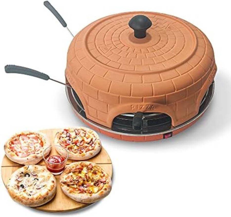 Pizzarette Pizarette 6 Personen Pizarette Gourmet met spatel deegvorm en recepten 1kg 1000w