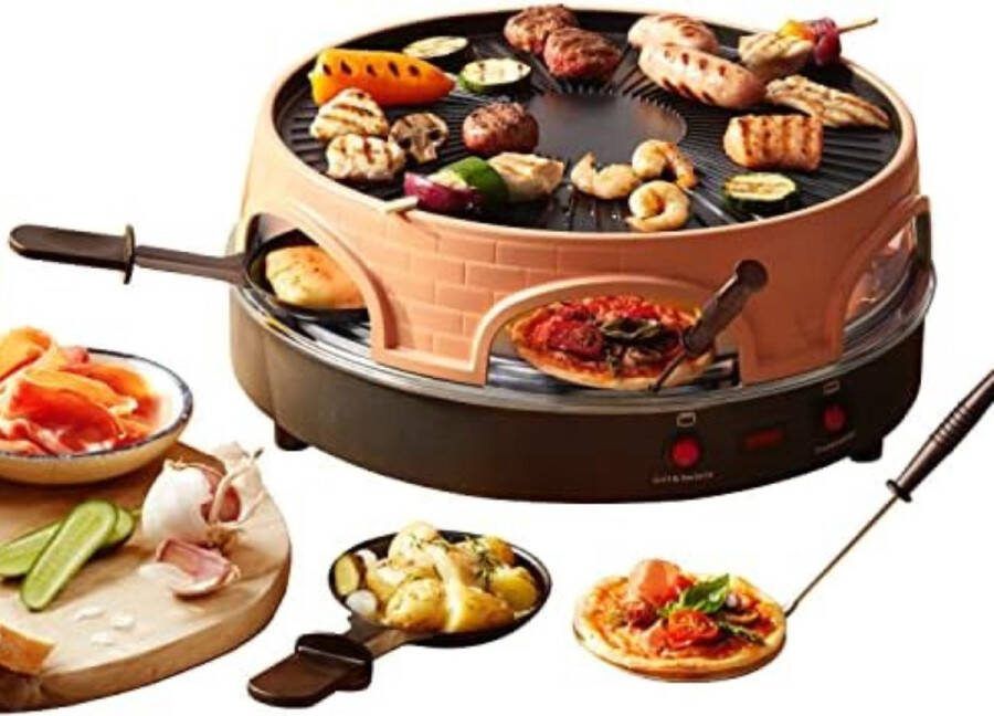 Pizzarette Pizarette 6 Personen Pizarette Gourmet Terracotta Oranje Zwart 43D x 43W x 22H cm