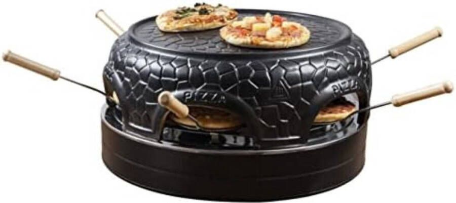 Pizzarette Pizarette 6 Personen Pizarette Gourmet voor 6 personen Pizza Dome 1000 Watt voorbereiding in 5-7 minuten met accessoires 7 kg