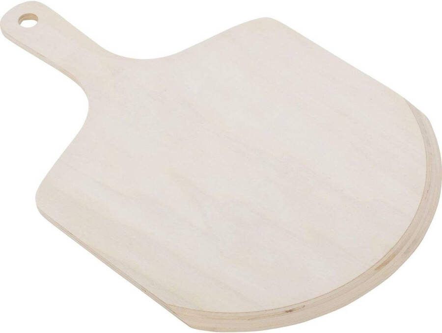 Pizzaschep met afgeplatte rand 455 cm lengte hout lichtbruin