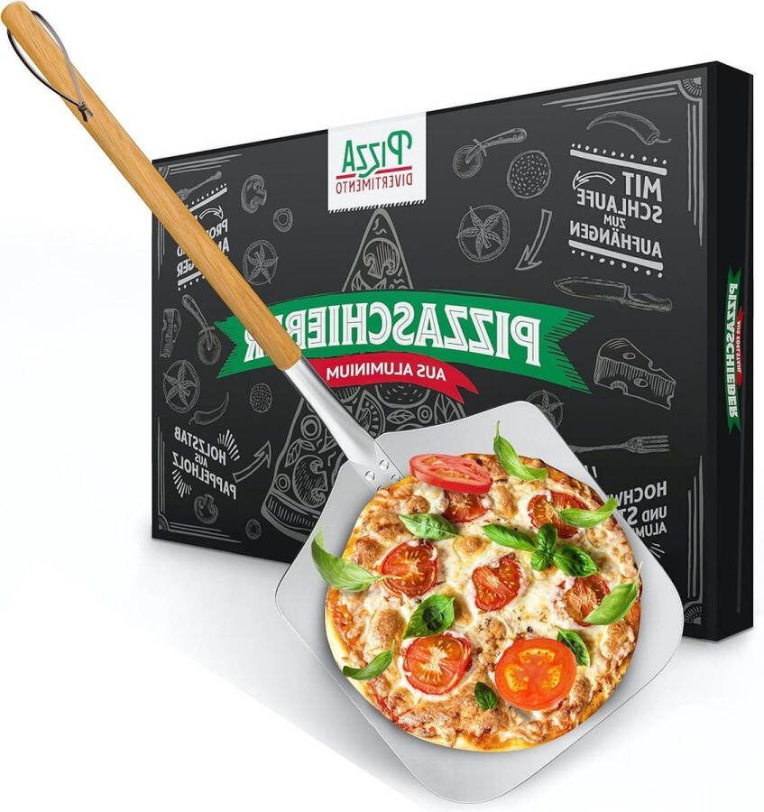 Pizzaschep Roestvrij Aluminium Praktisch en Stevig Schroefdraad Pizzaschep voor Pizza Oven en BBQ