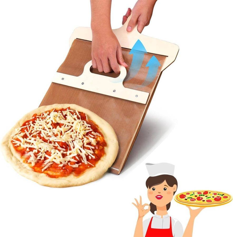 Pizzaschep uitschuifbare pizzaschep uitschuifbare pizzaschep met handvat (40 x 30 cm) pizzaschep met antiaanbaklaag voor het bakken van pizza en brood