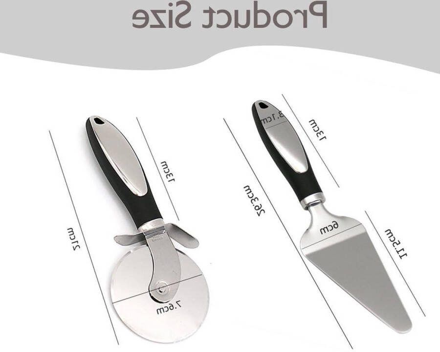 Pizzasnijder en taartschep met antislip handgreep pizzaschaar voor pizza keukenrestaurants feestjes pizzasnijder