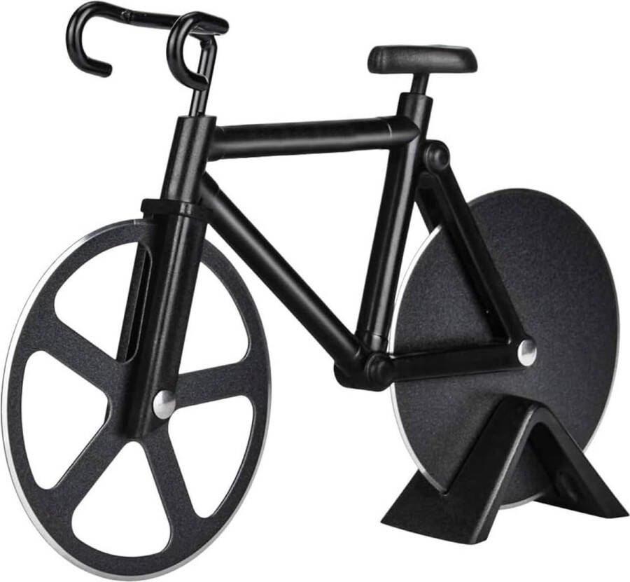 Pizzasnijder in Fietsvorm met Antikleef RVS Klingen voor Keukenplezier