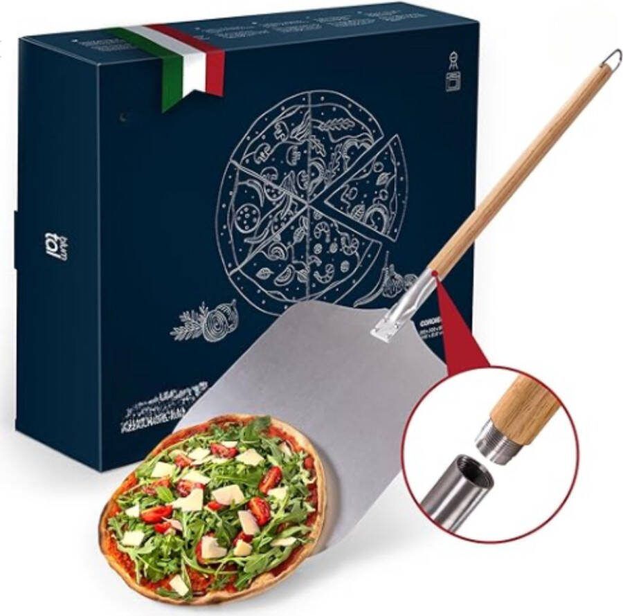 Pizzasnijder Pizzaschep Pizzaspatel RVS Met Handvat 61 5D x 30 5B x 3H Zilver