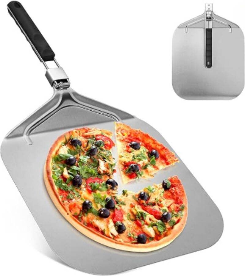 Pizzasnijder Pizzaschep Pizzaspatel RVS Met Handvat Zilver