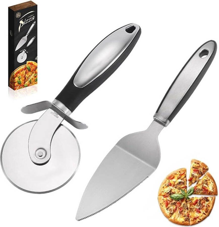 Pizzasnijder vaatwasmachinebestendig premium pizzasoller van roestvrij staal scherpe en stabiele pizzaroller pizzasnijder met antislip handgreep voor pizza cake wafels en meer