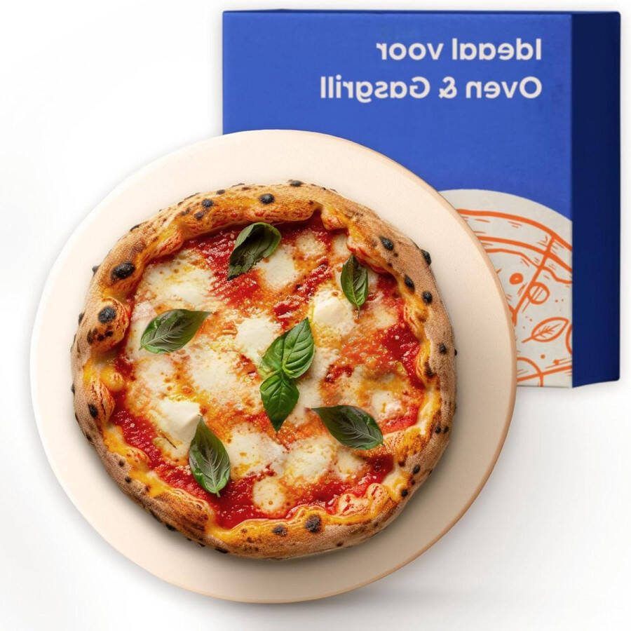 Pizzasteen 30 cm Rond voor Gasgrill en Oven Krokante Bodem Cordieriet Steenplaat tot 900 °C Warmteopslag