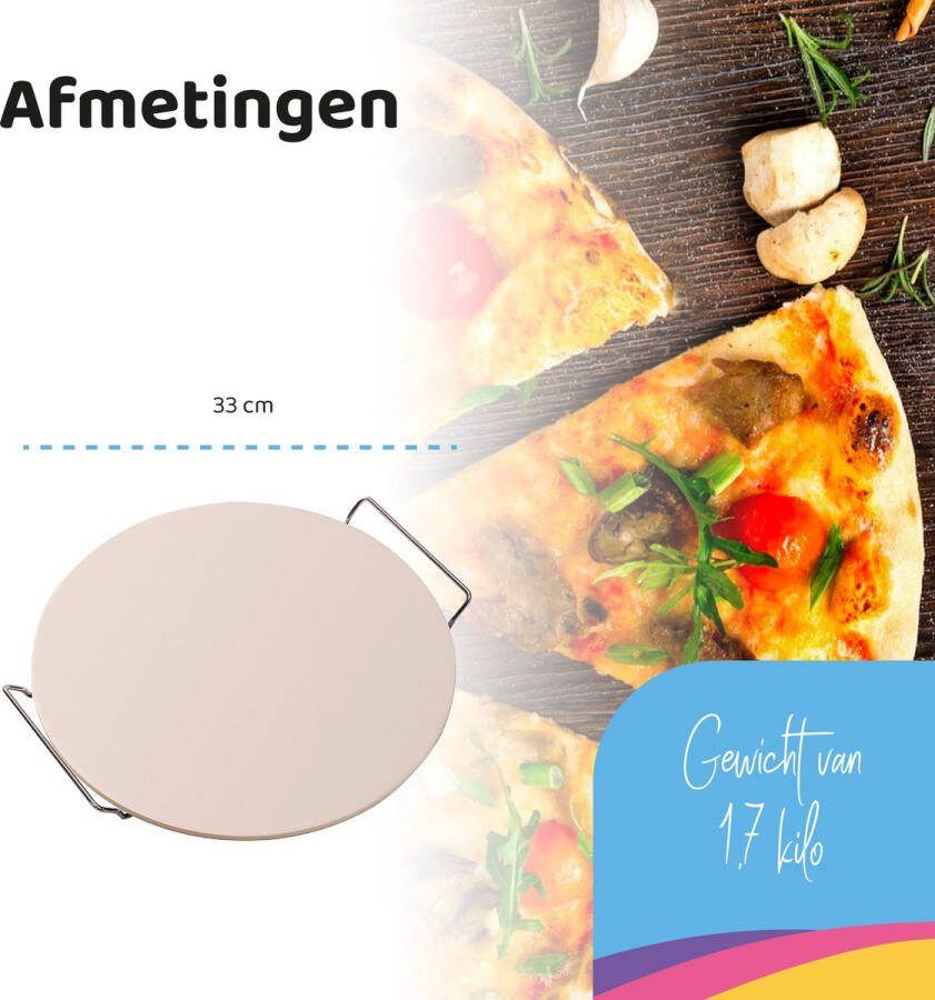 YUNICS Pizzasteen bbq Pizza plaat Keramiek Ø 38 CM Zwart