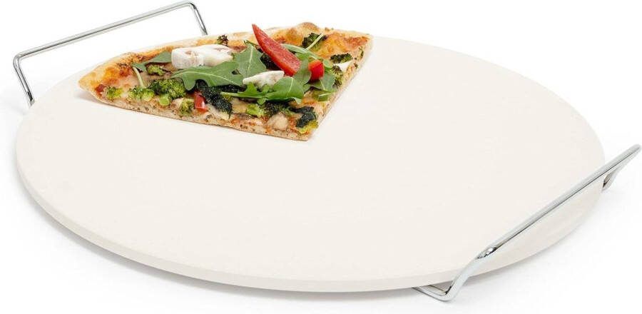 Pizzasteen cordieriet ronde bakplaat pizza flammkuchen Ø 33 cm beige pizza stone