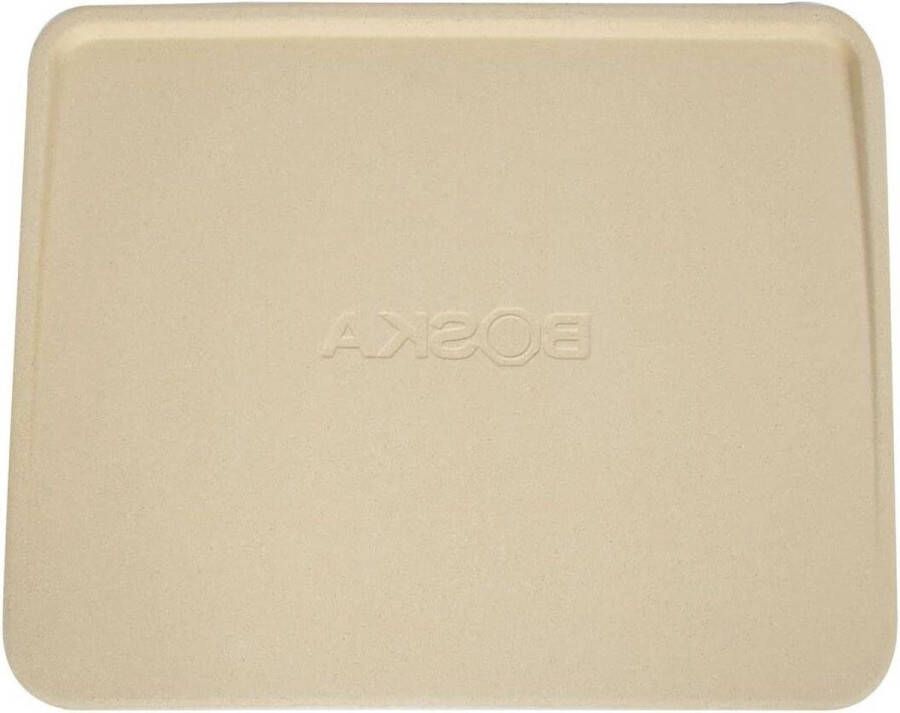 Pizzasteen Deluxe voor oven en grill rechthoekig steenovenkwaliteit verhoogde rand 32x40 cm pizza stone