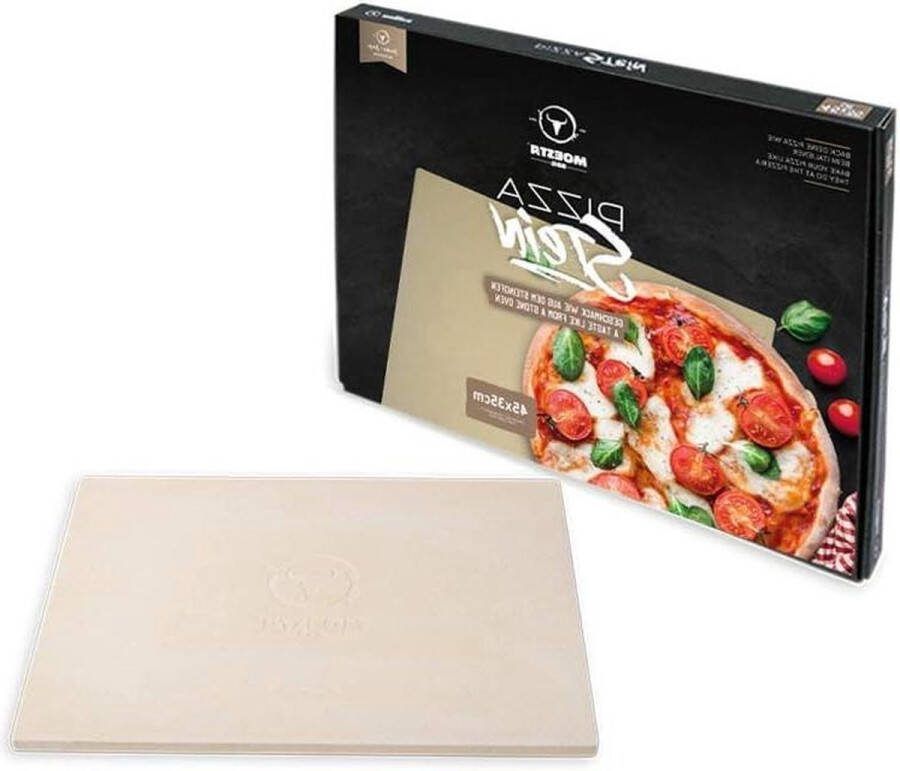Pizzasteen No. 1 Vierkant 45 x 35cm Cordieriet natuursteen Italiaanse pizza van grill ovenvast