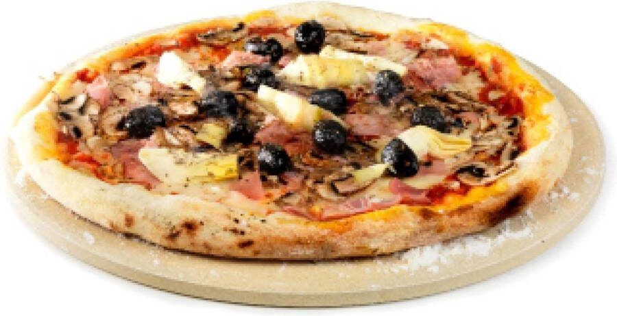 Pizzasteen rond vuurvaste klei 36 cm gas- of kolengrill