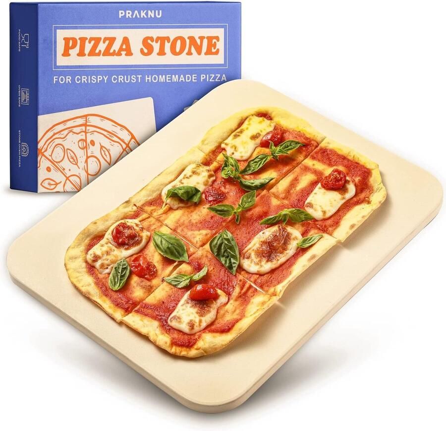 Pizzasteen vierkant voor oven en grill voor knapperige bodem stenen plaat van cordieriet tot 900 °C warmte opslaat
