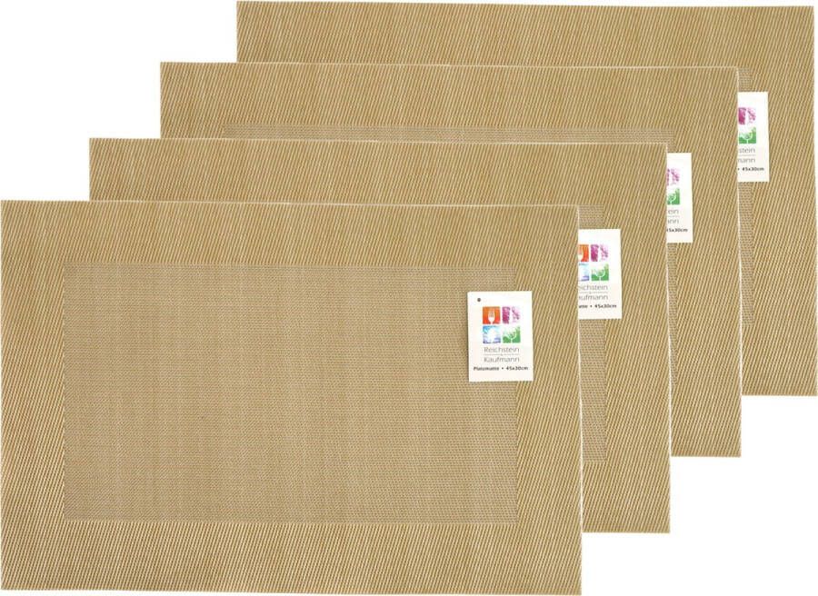 Merkloos Placemats Hampton 4x goud PVC 30 x 45 cm Placemats