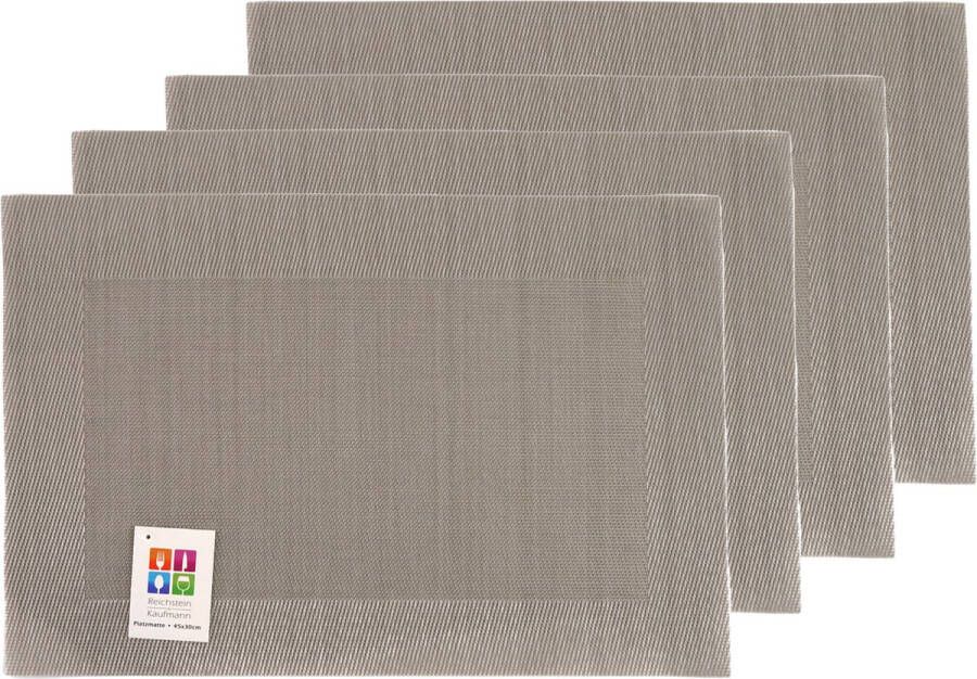 Merkloos Placemats Hampton 4x taupe PVC 30 x 45 cm Placemats