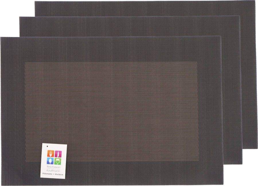 Merkloos Placemats Hampton 6x bruin PVC 30 x 45 cm Placemats