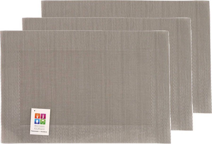 Merkloos Placemats Hampton 6x taupe PVC 30 x 45 cm Placemats