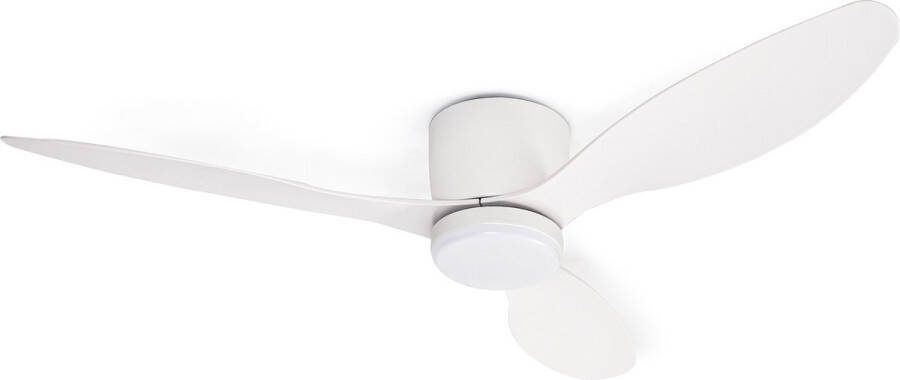 Plafondventilator met Verlichting 52'' (132 cm) Wit Ideaal voor Lage Plafonds